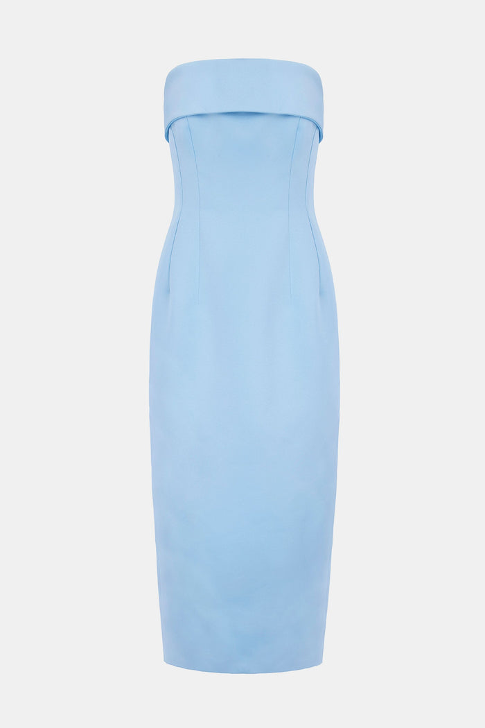 emilia wickstead Keeley Dress In Blue Italian Duchess Satin Dresses