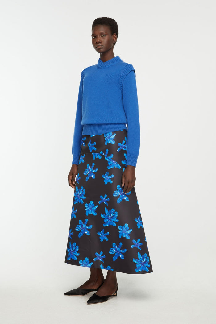 Emilia Wickstead Kit Knit In Cobalt Blue Merino Wool