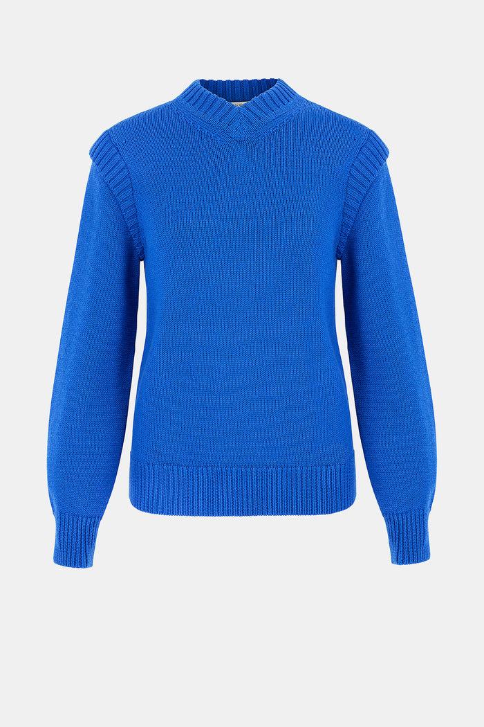 emilia wickstead Kit Knit In Cobalt Blue Merino Wool