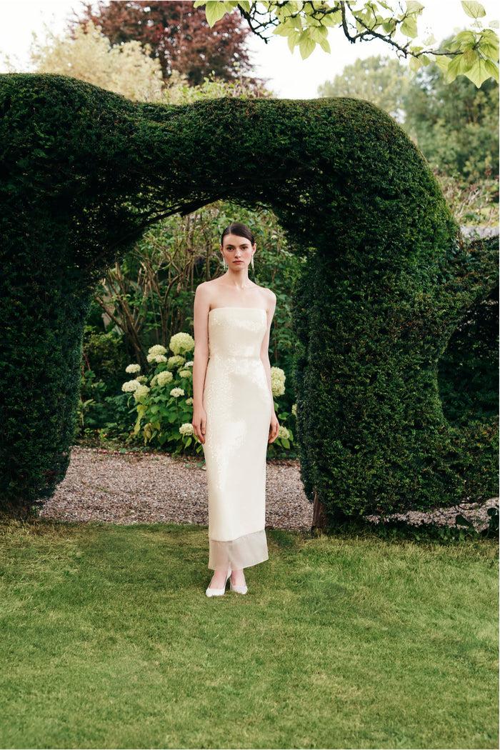 emilia wickstead Leila Bridal Dress in Ivory Jelly Sequins Wedding Dress