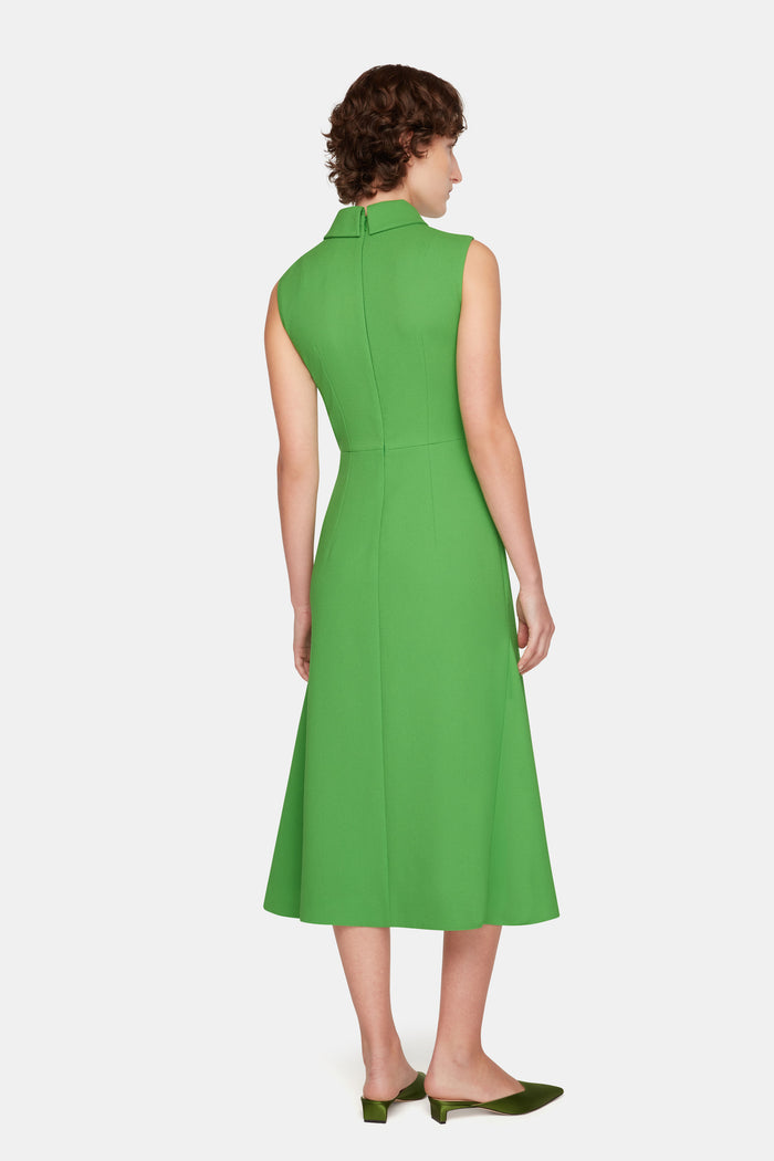 Emilia Wickstead Leontine Dress In Fresh Green Single Wool Crepe