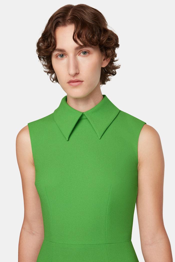 Emilia Wickstead Leontine Dress In Fresh Green Single Wool Crepe