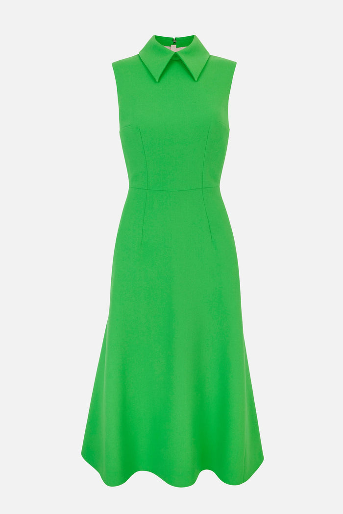 emilia wickstead Leontine Dress In Fresh Green Single Wool Crepe emilia wickstead Leontine Dress In Fresh Green Single Wool Crepe