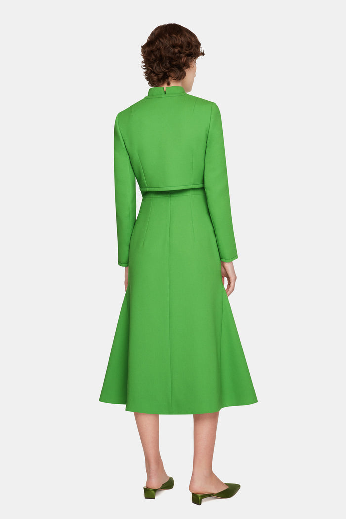 Emilia Wickstead Lizette Jacket In Fresh Green Single Wool Crepe Jacket