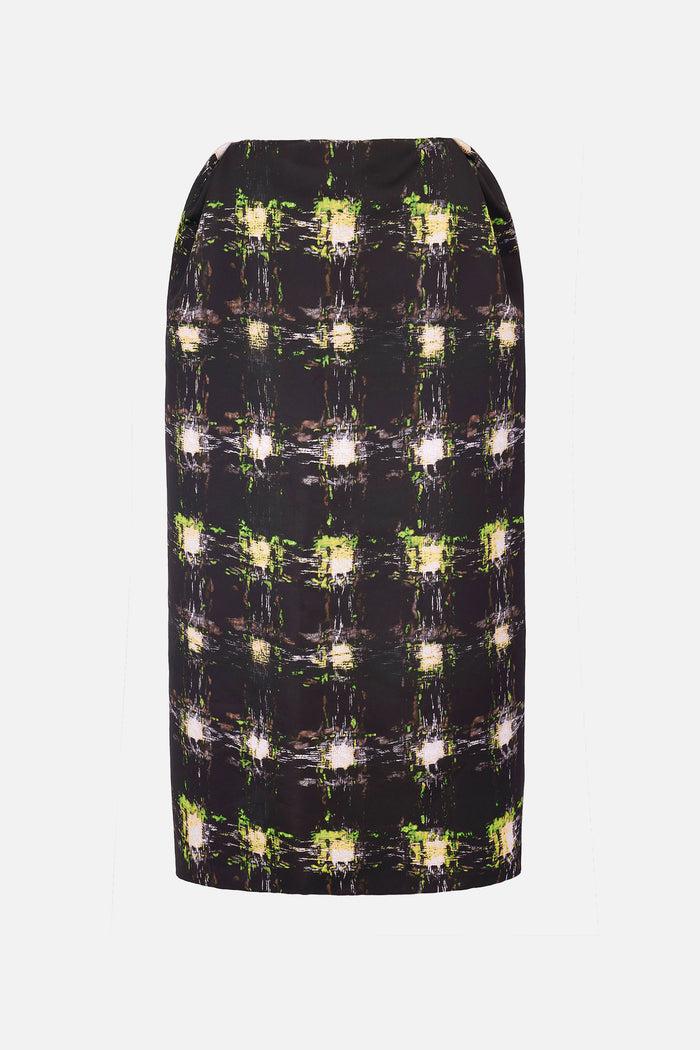 emilia wickstead Lorelei Skirt In Printed Green Check Genzianella