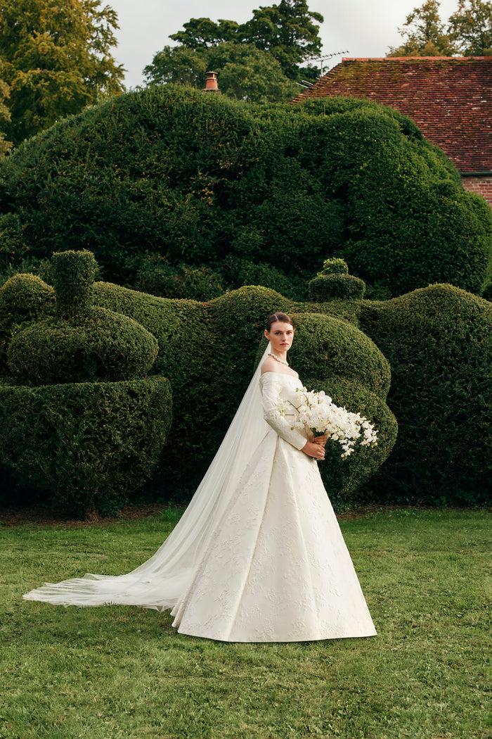 Emilia Wickstead Luisa Bridal Dress In Rose Jacquard Wedding Dress