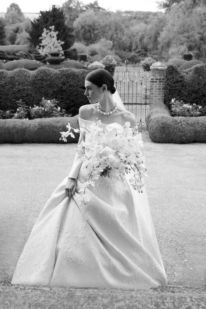Emilia Wickstead Luisa Bridal Dress In Rose Jacquard Wedding Dress