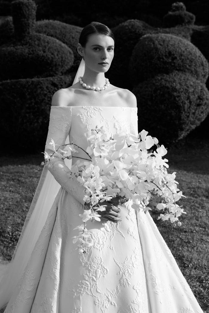 Emilia Wickstead Luisa Bridal Dress In Rose Jacquard Wedding Dress