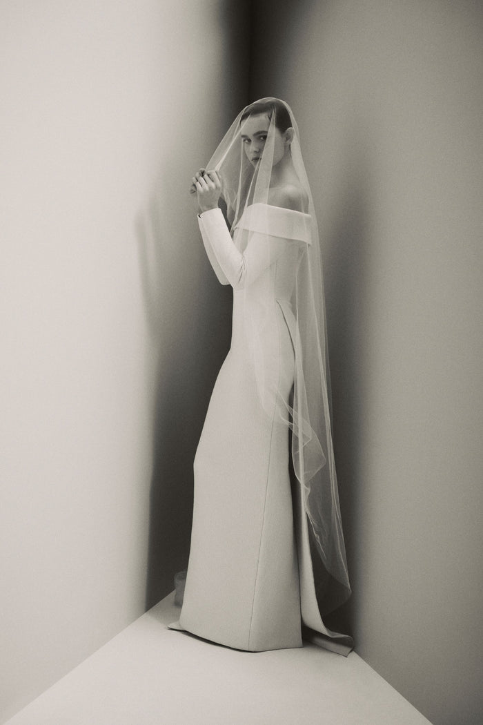 Emilia Wickstead Marina Bridal Dress In Ivory Double Faced Coque