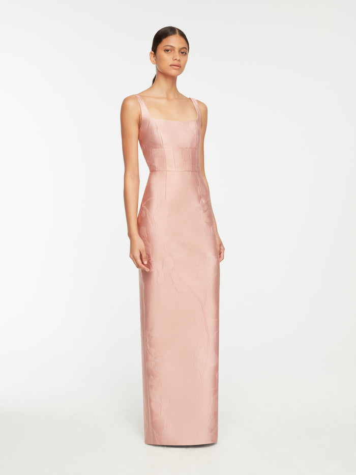 Emilia Wickstead Martel Dress In Pink Embossed Cloque Dresses