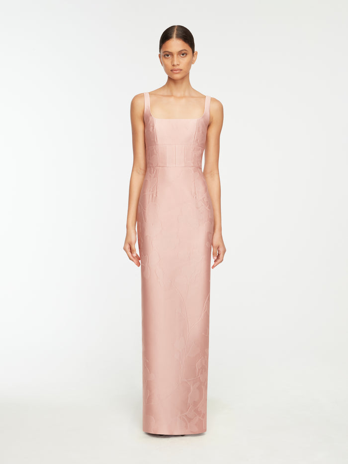 Emilia Wickstead Martel Dress In Pink Embossed Cloque Dresses