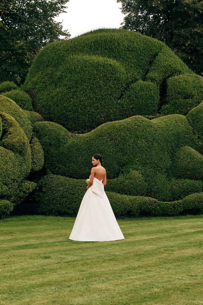 Emilia Wickstead Merope Bridal Dress In Ivory Satin Doppio Wedding Dress