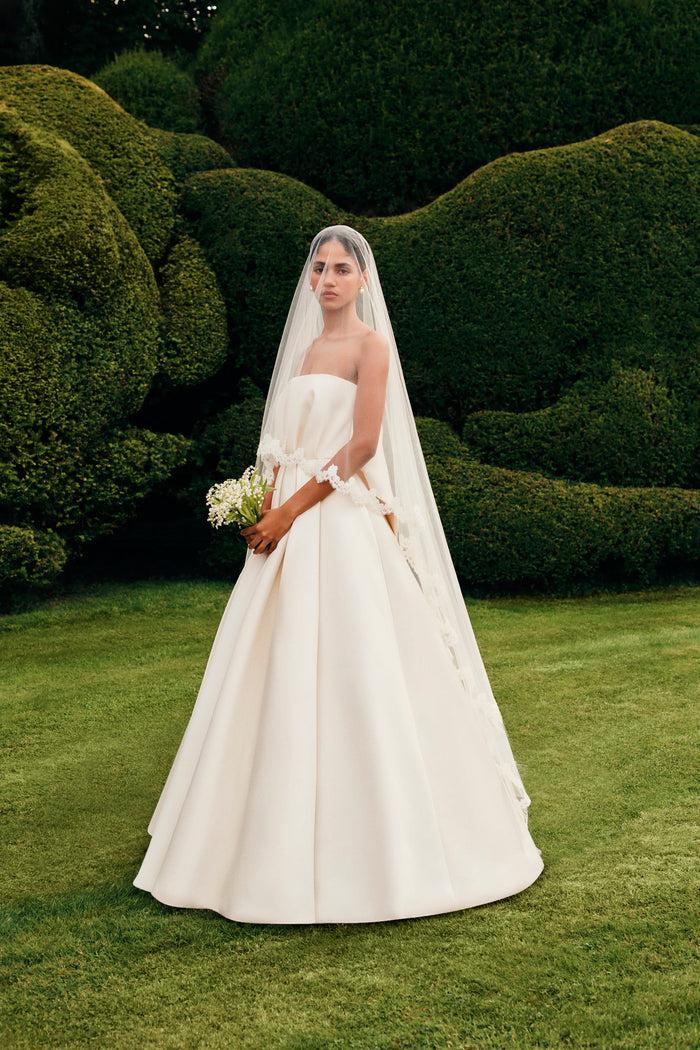 emilia wickstead Merope Bridal Dress in Ivory Satin Doppio Wedding Dress