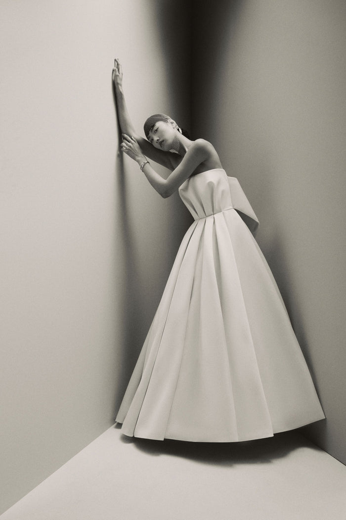 emilia wickstead Merope Bridal Dress in Ivory Satin Doppio Wedding Dress