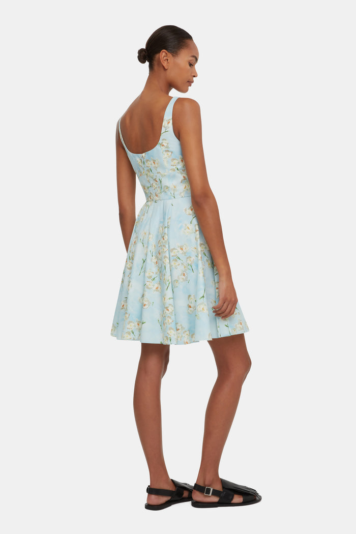 Emilia Wickstead Mini Mona Dress With Little Lillie's On Blue Cotton Dresses