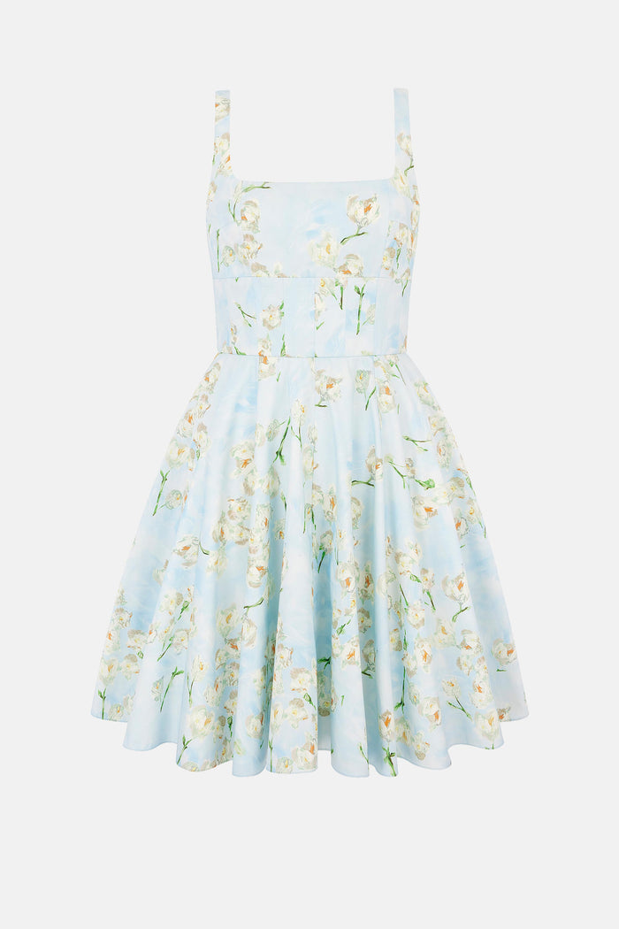 emilia wickstead Mini Mona Dress with Little Lillie's on Blue Cotton Dresses