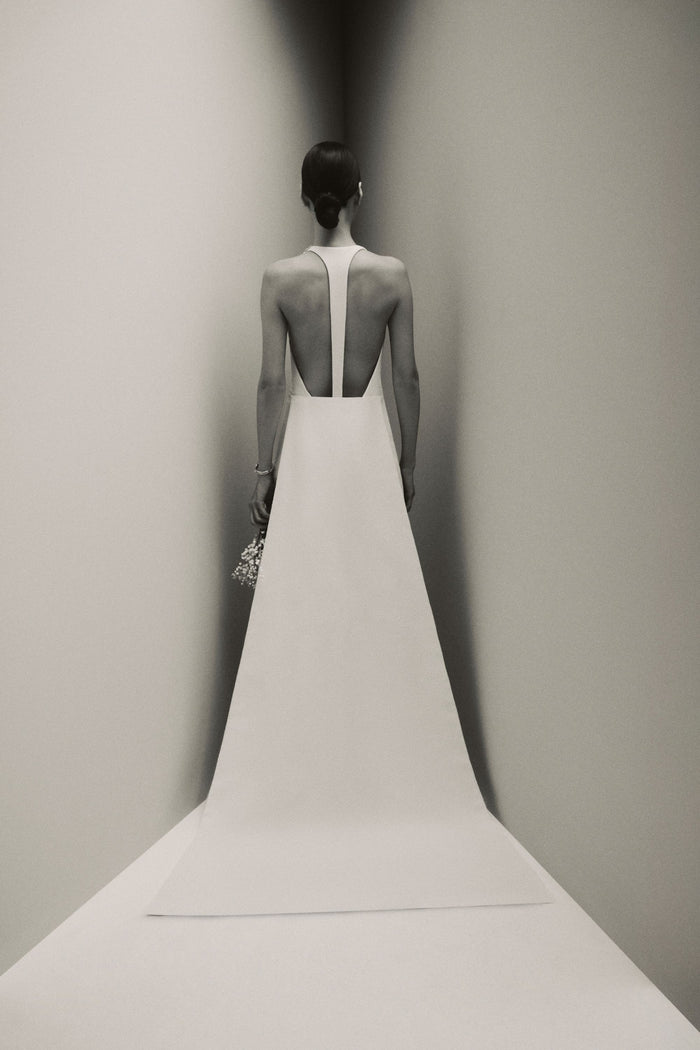 emilia wickstead Mirella Bridal Dress in Ivory Double Faced Cloque