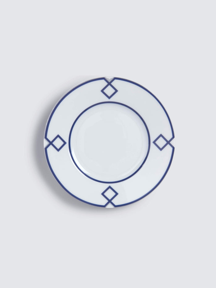 emilia wickstead Naples Bread Plate with Navy Geometric Border Homeware