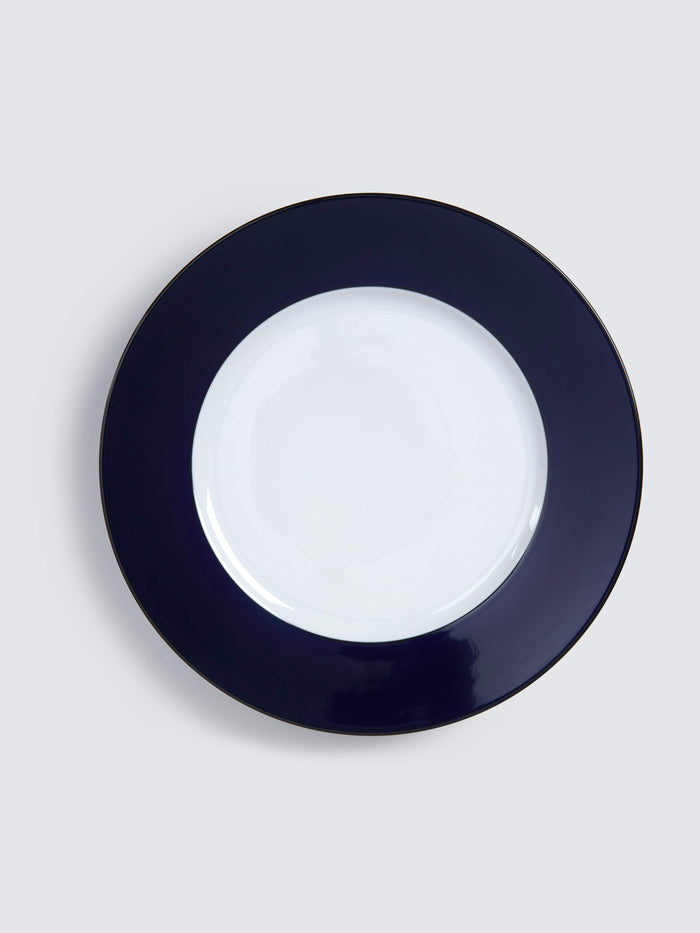 emilia wickstead Naples Dinner Plate with Navy Solid Border Homeware