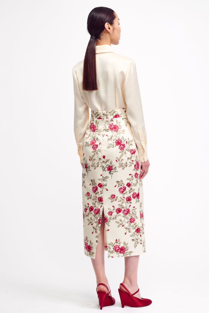 Emilia Wickstead Ravanne Ivory Shiny Satin Shirt Shirts U0026 Tops