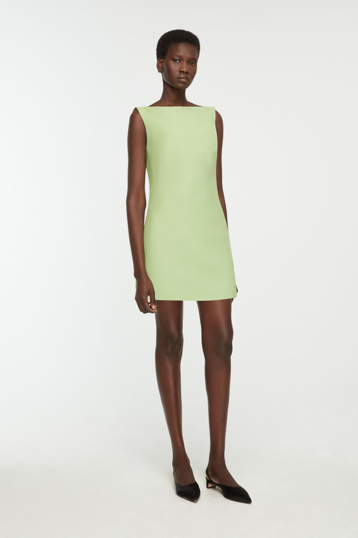 Emilia Wickstead Rifer Dress In Pistachio Green Charmelaine Cady