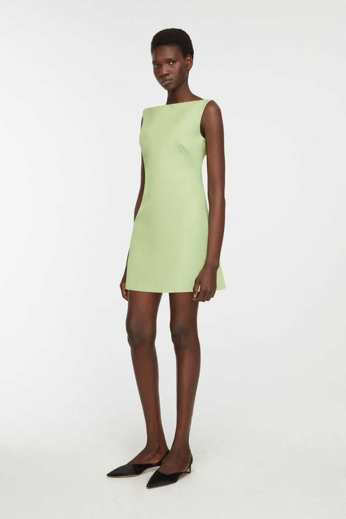 Emilia Wickstead Rifer Dress In Pistachio Green Charmelaine Cady