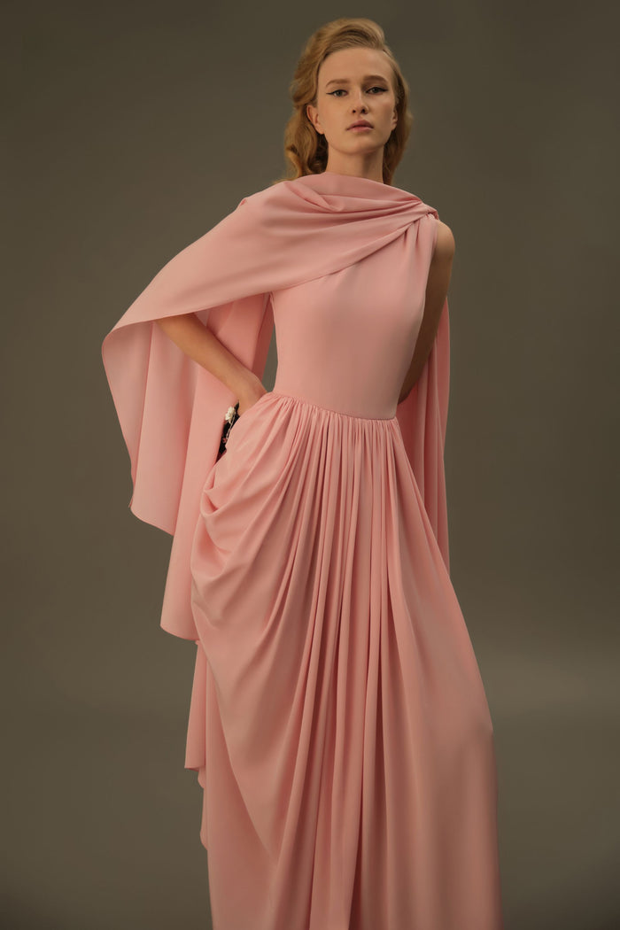 Emilia Wickstead Rocco Dress In Soft Pink Silk Crepe De Chine