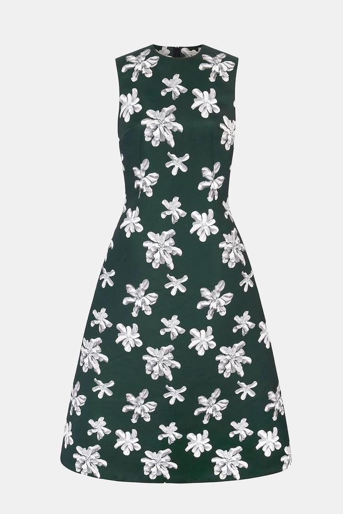 emilia wickstead Rumi Dress In Ivory Floral on Green Genzianella emilia wickstead Rumi Dress In Ivory Floral on Green Genzianella