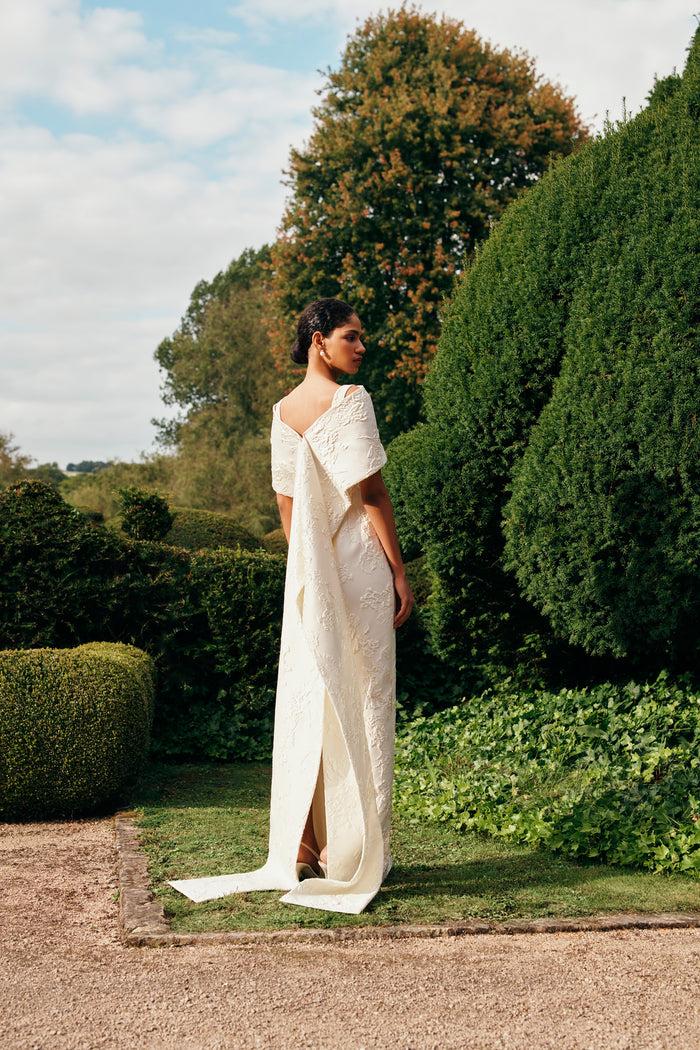 Emilia Wickstead Sophia Bridal Train In Rose Jacquard Accessories