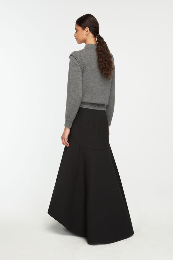 Emilia Wickstead Synan Skirt In Black Birdseye Suiting