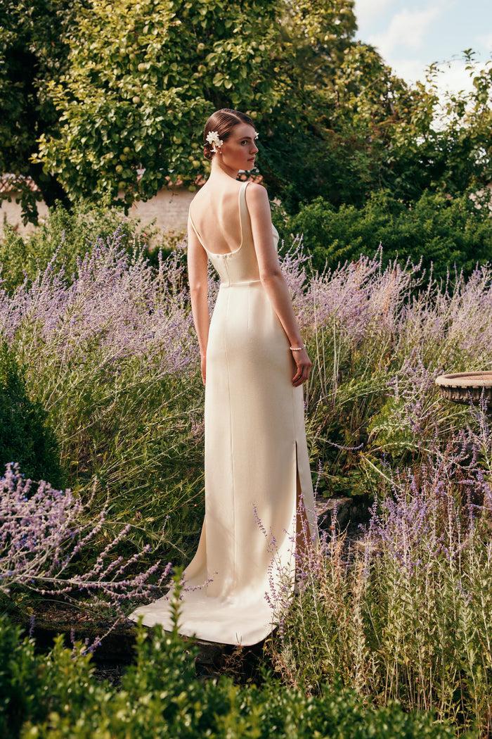 Emilia Wickstead Talea Bridal Dress In Ivory Envers Satin Wedding Dress