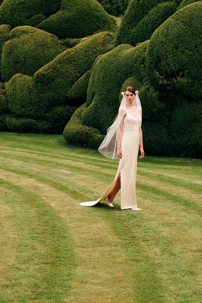 Emilia Wickstead Talea Bridal Dress In Ivory Envers Satin Wedding Dress