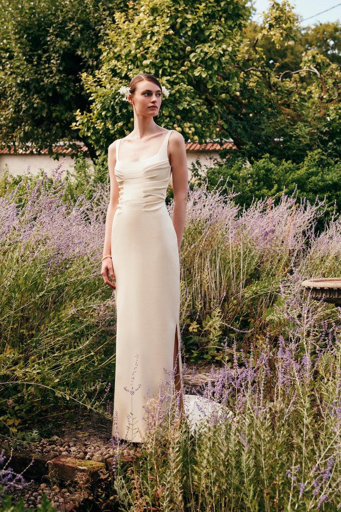 emilia wickstead Talea Bridal Dress in Ivory Envers Satin Wedding Dress