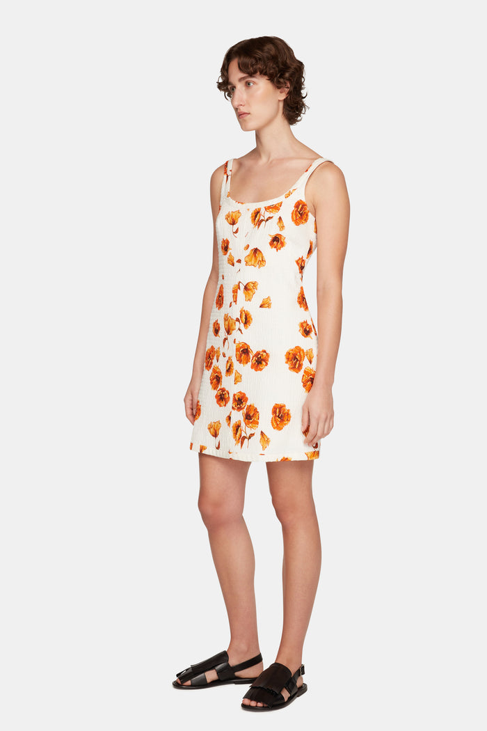 Emilia Wickstead Tillie Dress In Orange Poppies Bibione Cotton Dresses