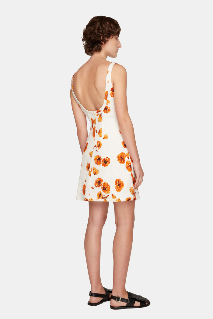 Emilia Wickstead Tillie Dress In Orange Poppies Bibione Cotton Dresses