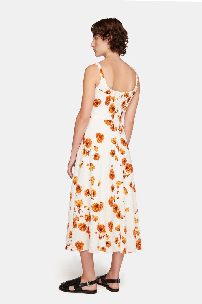 Emilia Wickstead Verena Dress In Orange Poppies Bibione Cotton | Emilia Wickstead Dresses