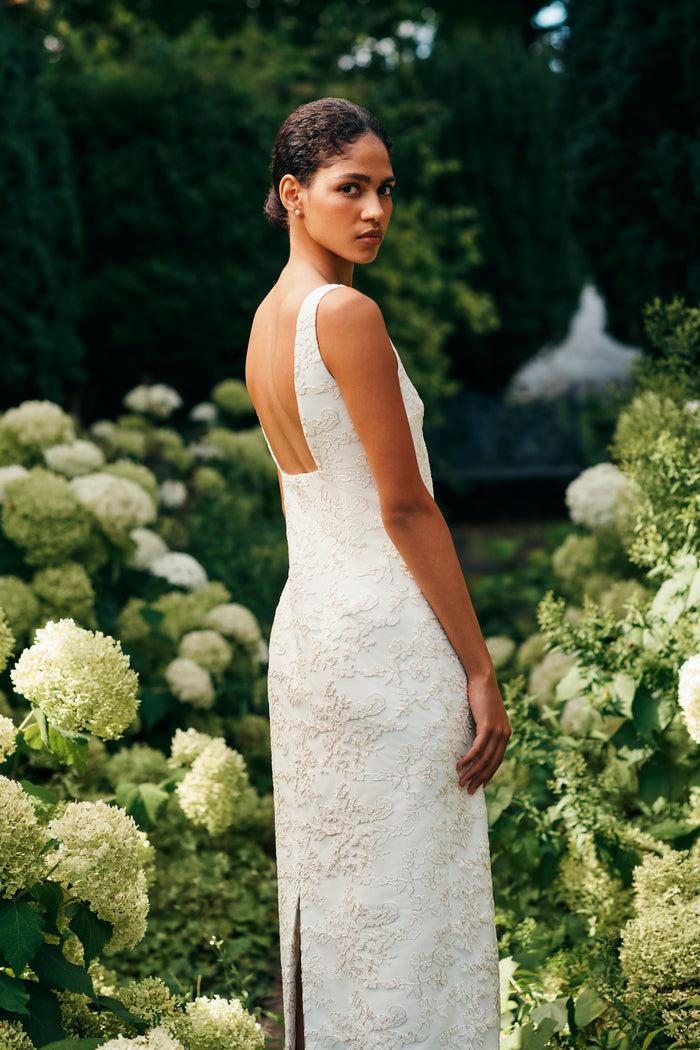 Emilia Wickstead Viva Bridal Dress In Ivory Embroidered Lace Wedding Dress