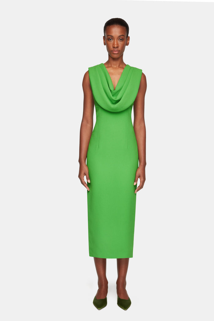 emilia wickstead Yuri Dress In Fresh Green Single Wool Crepe Dresses emilia wickstead Yuri Dress In Fresh Green Single Wool Crepe Dresses