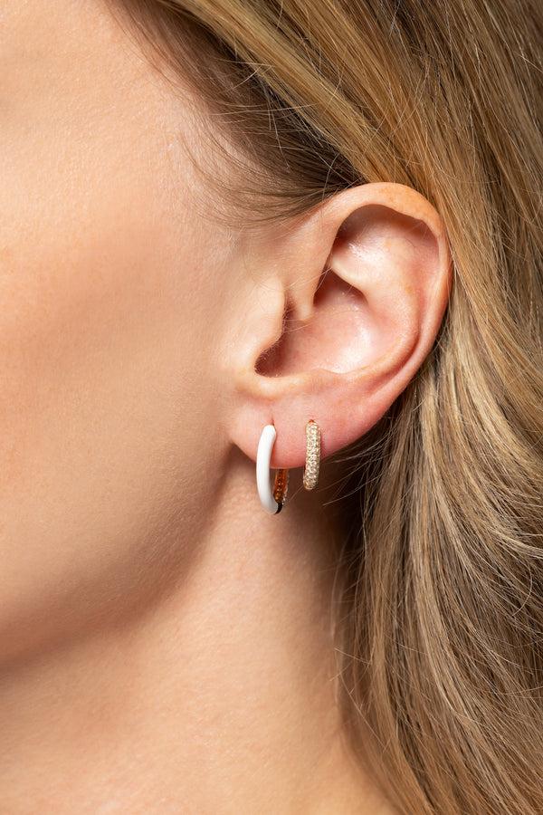 Emily P. Wheeler Baby Duo Hoop - Diamond Earrings