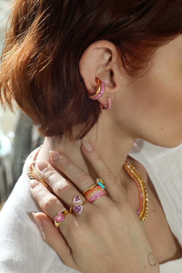 Emily P. Wheeler Baby Duo Hoop - Flamingo Earrings