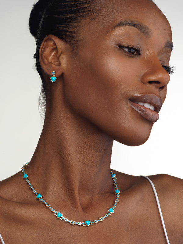 Emily P. Wheeler Blue Heart Earring Earrings