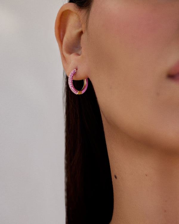 Emily P. Wheeler Duo Hoop - Flamingo Earrings