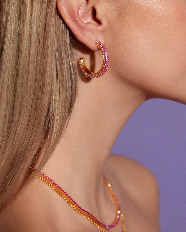 Emily P. Wheeler Flamingo Puffy Hoops Earrings