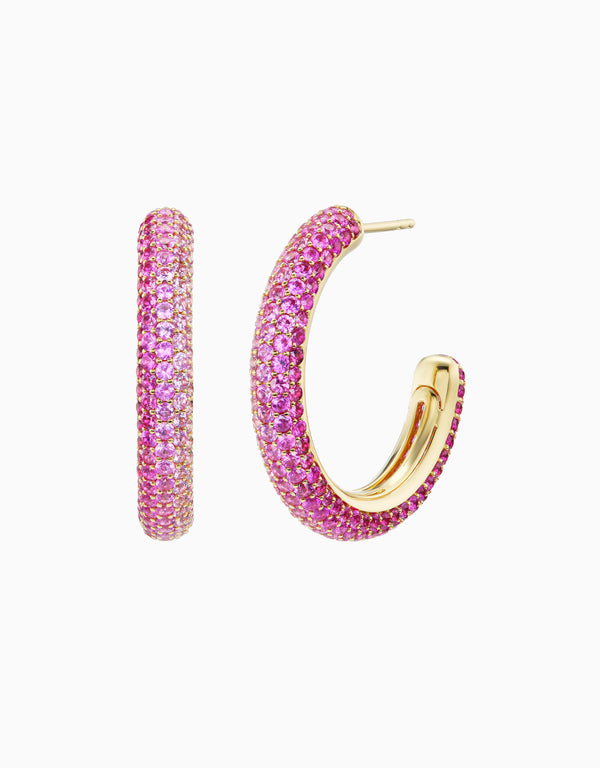 emily p. wheeler Flamingo Puffy Hoops Earrings