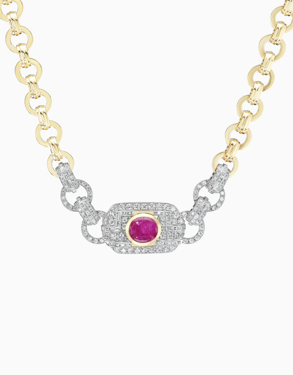 Emily P. Wheeler Ruby Belt Necklace (One-of-a-Kind Re-Worked Vintage) Necklace