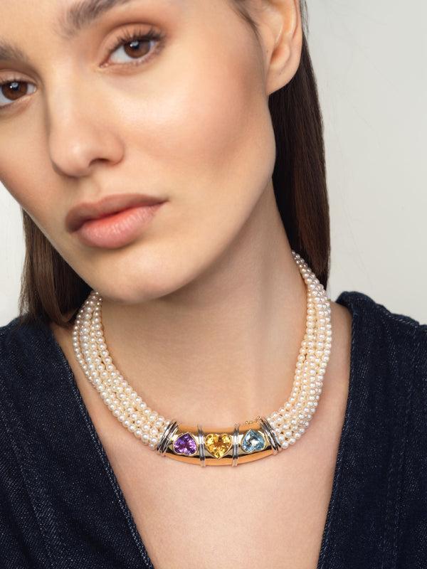 Emily P. Wheeler Three Heart Necklace (One-of-a-Kind Re-Worked Vintage) Necklace