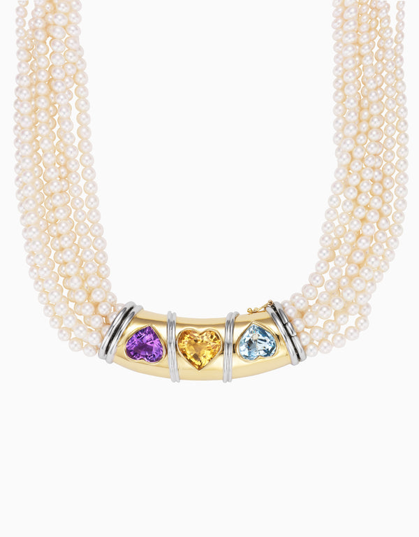 Emily P. Wheeler Three Heart Necklace (One-of-a-Kind Re-Worked Vintage) Necklace