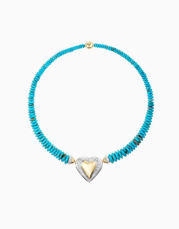 emily p. wheeler Turquoise Heart Necklace (One-of-a-Kind Re-Worked Vintage) Necklace