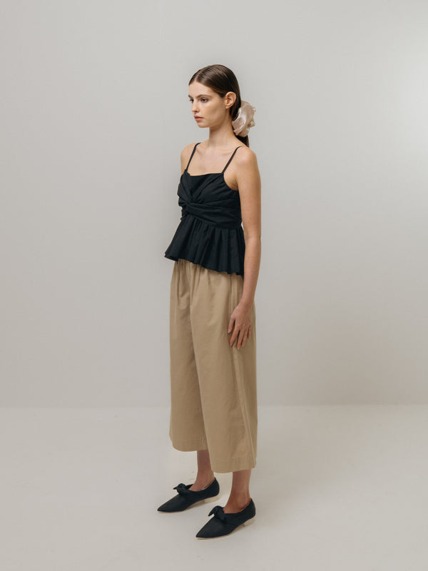 Emin Paul Beige Cotton Culottes