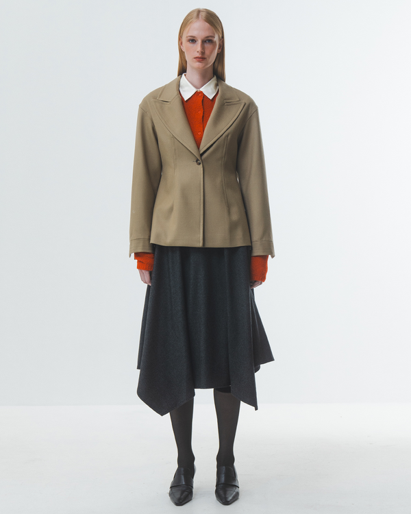 Emin Paul Beige Tailored Waist Blazer